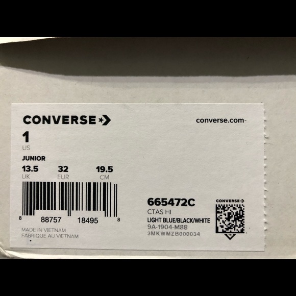 Converse Unicorns Youth Size 1 EUC Shoes w/box - Picture 8 of 9